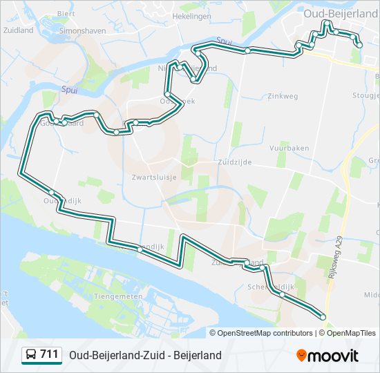 711 bus Line Map