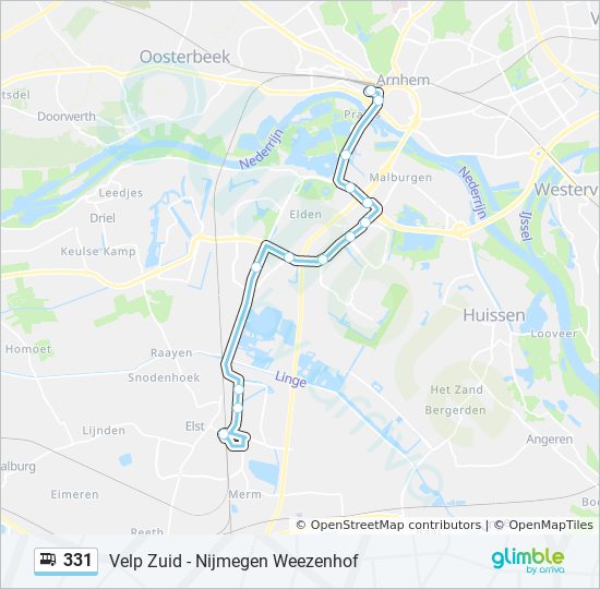 Ciro Begeleiden beklimmen 331 Route: dienstregelingen, haltes en kaarten - Arnhem Cs