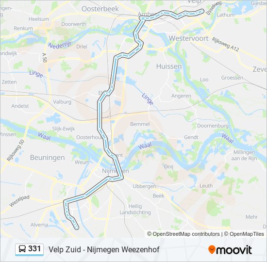 Tegenwerken aanklager Contract 331 Route: dienstregelingen, haltes en kaarten - Nijmegen Weezenhof  (Bijgewerkt)