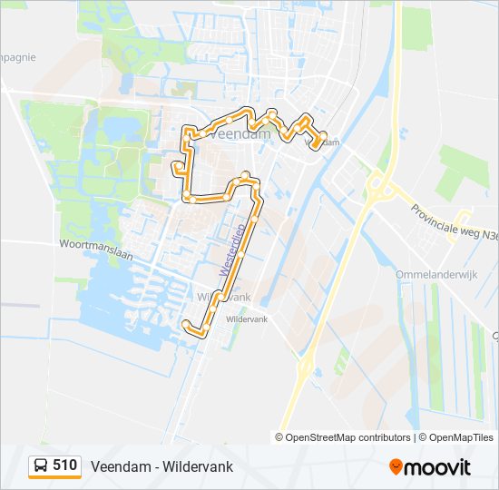 510 bus Line Map