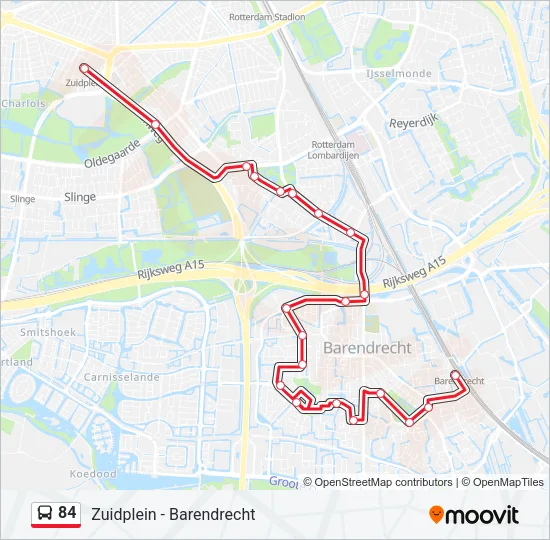 84 Bus Line Map