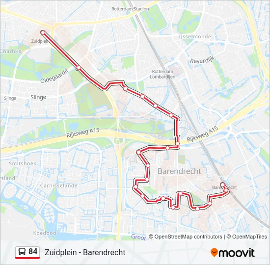 84 Bus Line Map