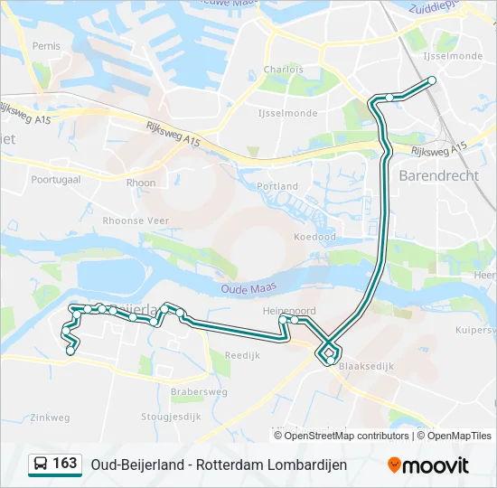 Bus 163 lijnkaart