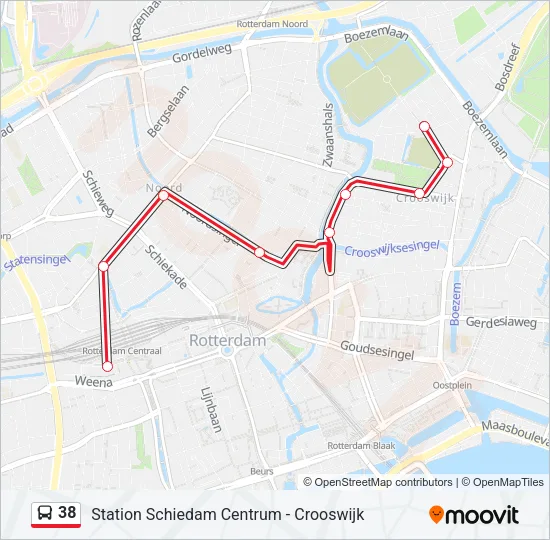 38 Bus Line Map