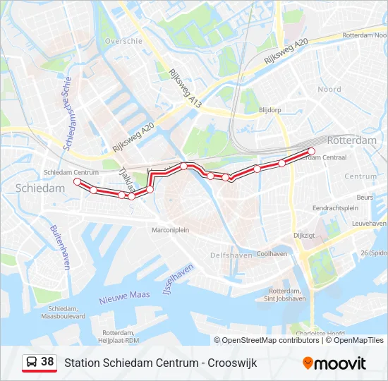 38 Bus Line Map