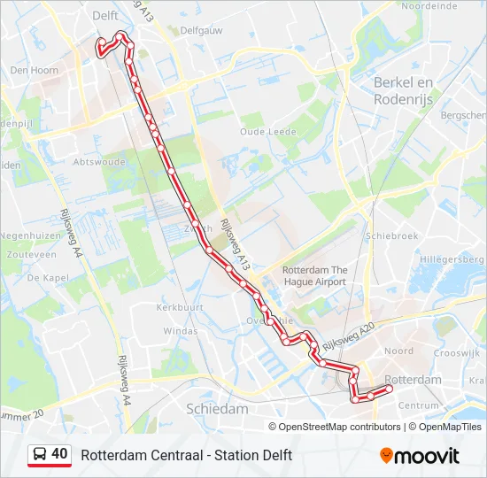 Bus 40 lijnkaart
