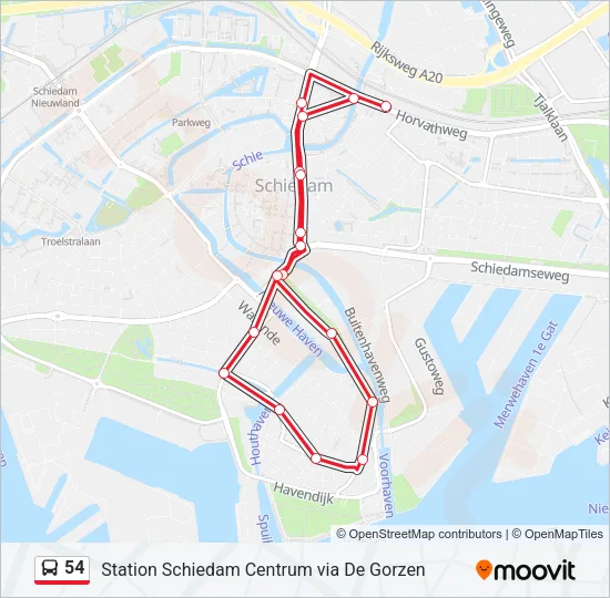 54 Bus Line Map