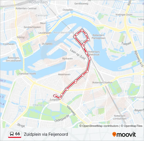66 Bus Line Map