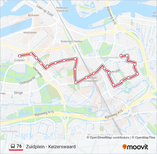 76 Bus Line Map