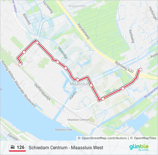 Bus 126 lijnkaart