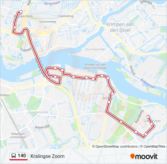 140 Bus Line Map