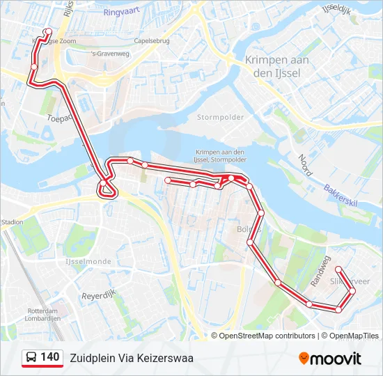 140 Bus Line Map