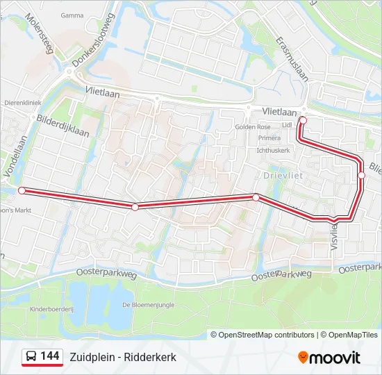 Buslinie 144 Karte