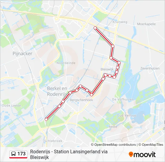 Bus 173 lijnkaart