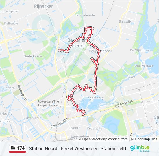 174 Route: dienstregelingen, en kaarten - Berkel Westpolder (Bijgewerkt)