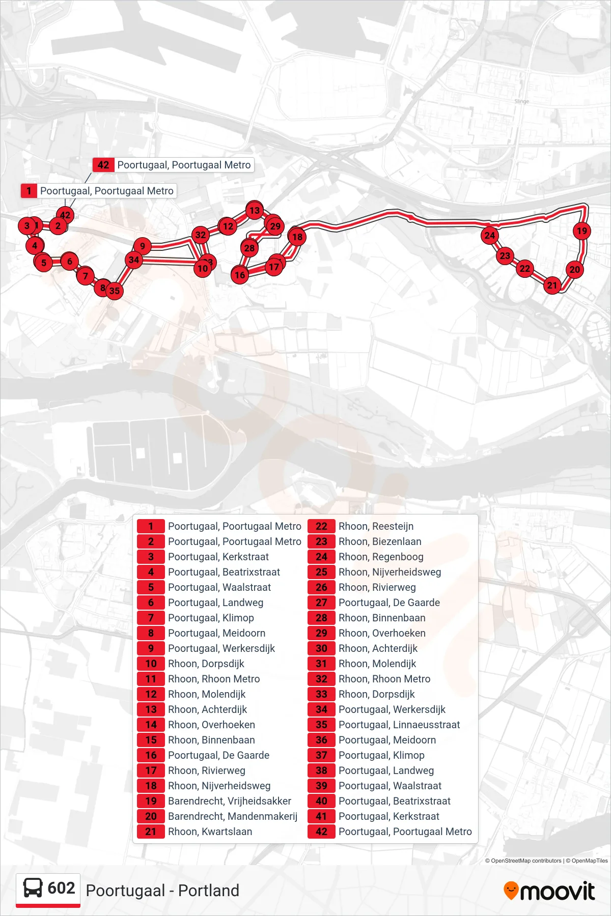 Lijn 602 (bus, Portugaal Metro): route en haltes op de kaart