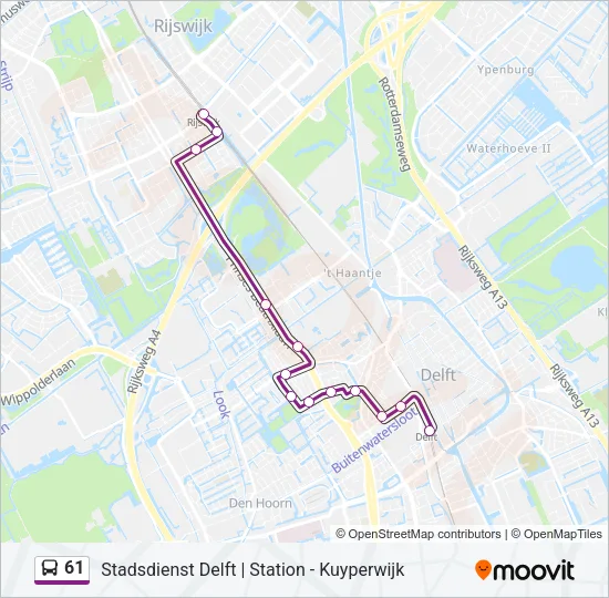 61 Bus Line Map