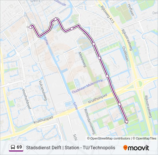69 Bus Line Map