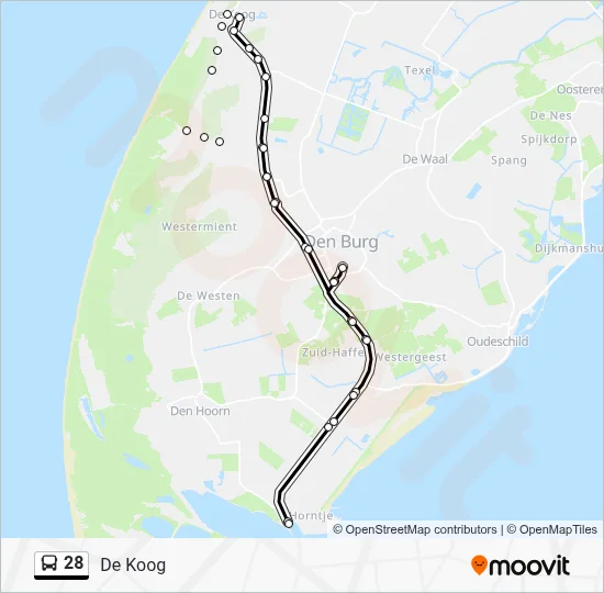 Bus 28 lijnkaart