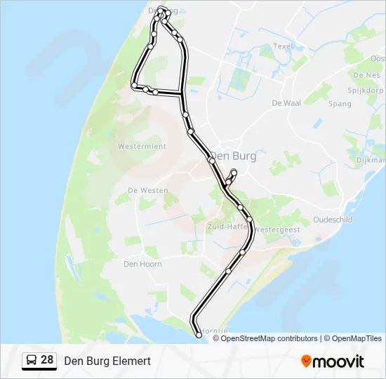 Bus 28 lijnkaart