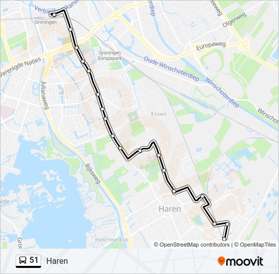 51 Bus Line Map