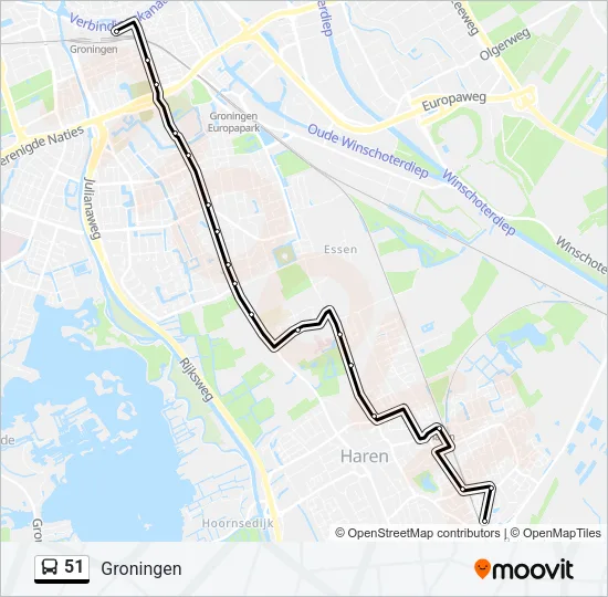 51 Bus Line Map