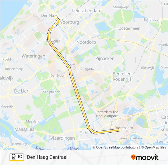 Trein IC lijnkaart