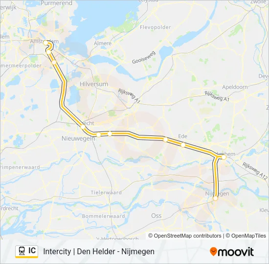Trein IC lijnkaart