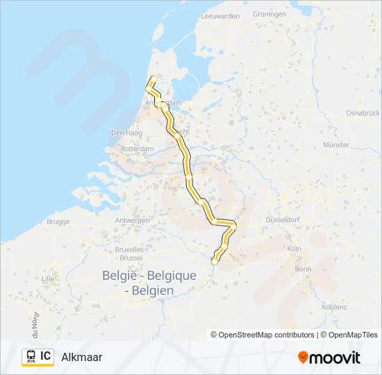 Trein IC lijnkaart