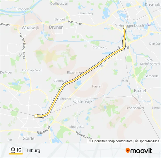 Trein IC lijnkaart