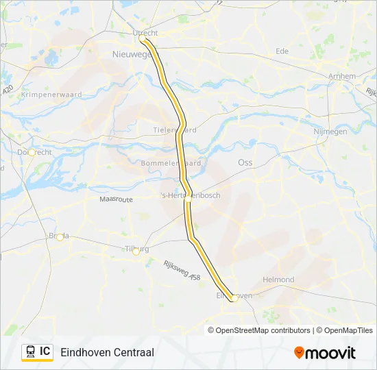 Trein IC lijnkaart