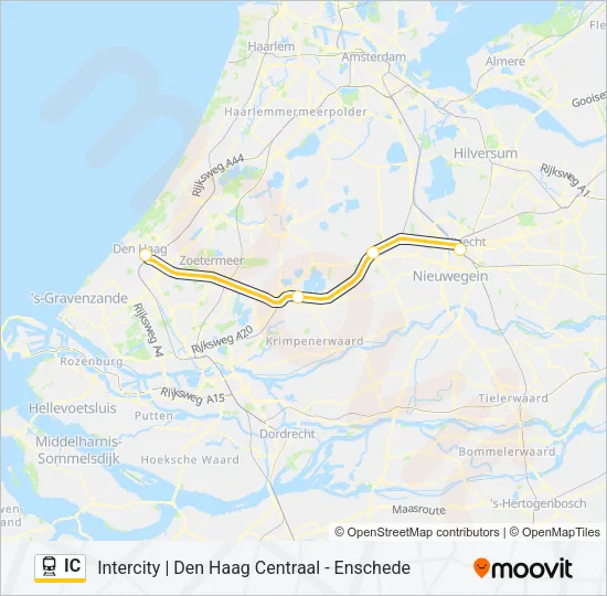 Trein IC lijnkaart