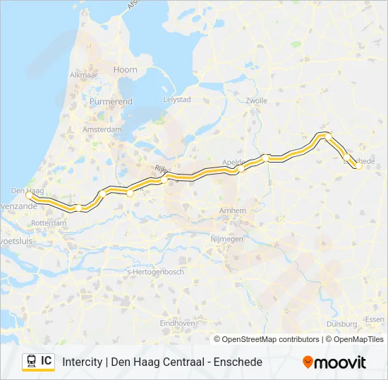 Trein IC lijnkaart