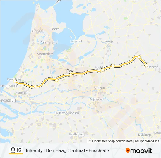 Trein IC lijnkaart