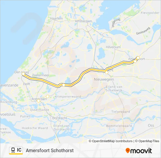 Trein IC lijnkaart