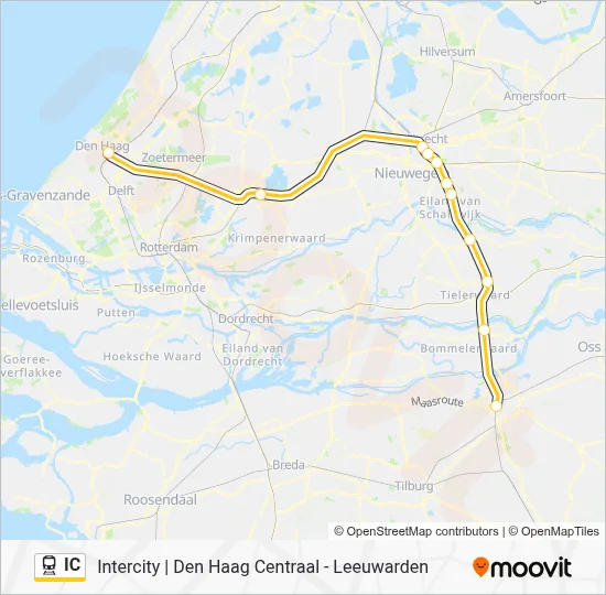 Trein IC lijnkaart