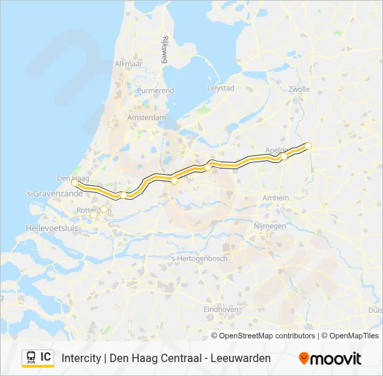 Trein IC lijnkaart