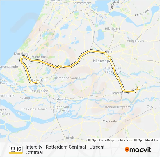 Trein IC lijnkaart