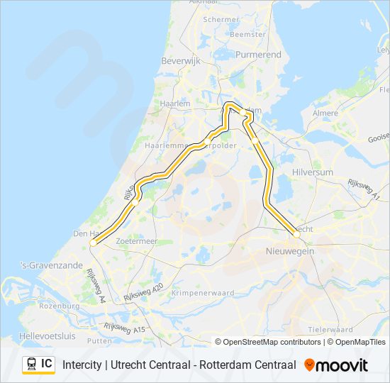 Trein IC lijnkaart