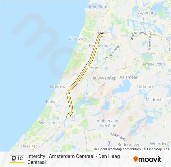 Trein IC lijnkaart
