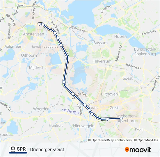 Trein SPR lijnkaart