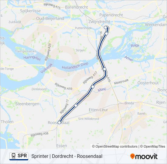 Trein SPR lijnkaart