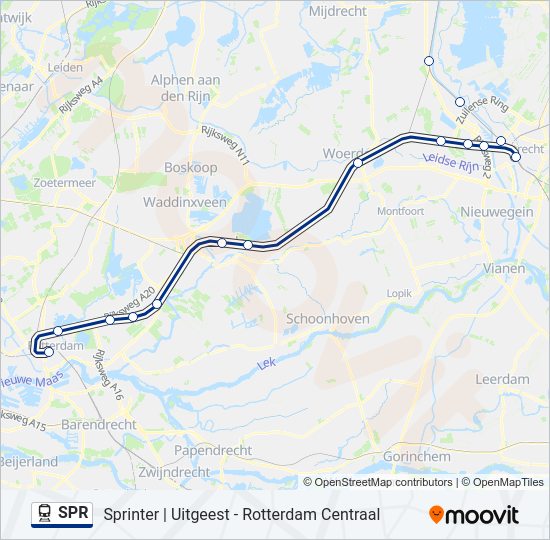 Trein SPR lijnkaart