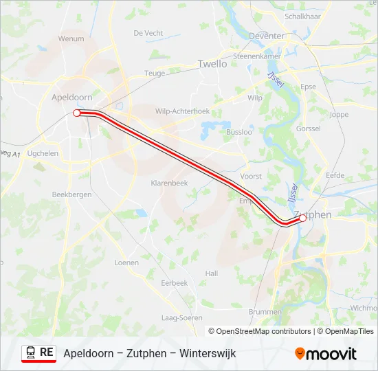 RE Train Line Map