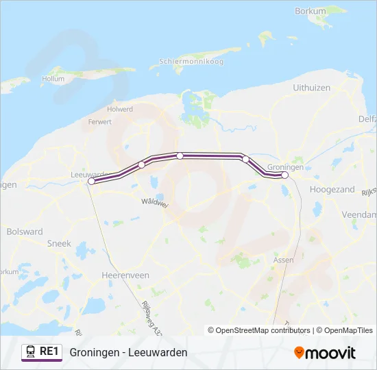 RE1 Train Line Map