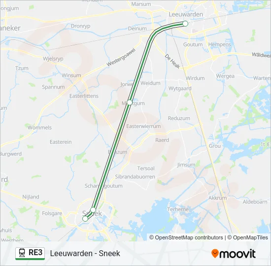 RE3 Train Line Map