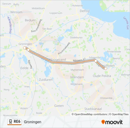 RE6 Train Line Map