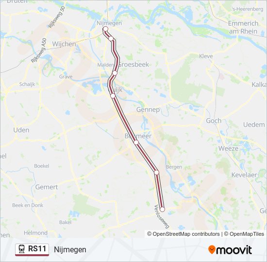 Trein RS11 lijnkaart