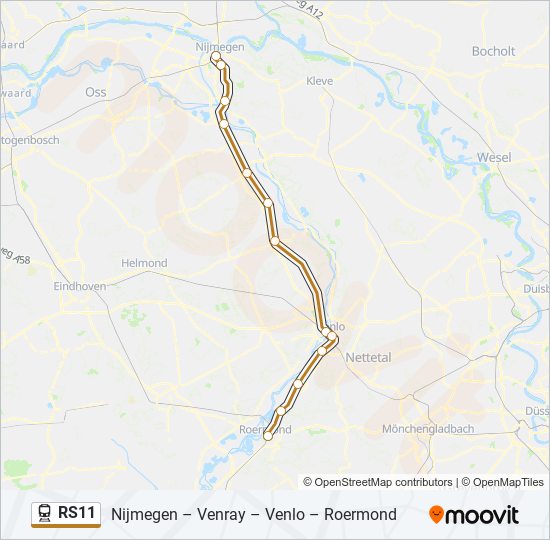 Trein RS11 lijnkaart