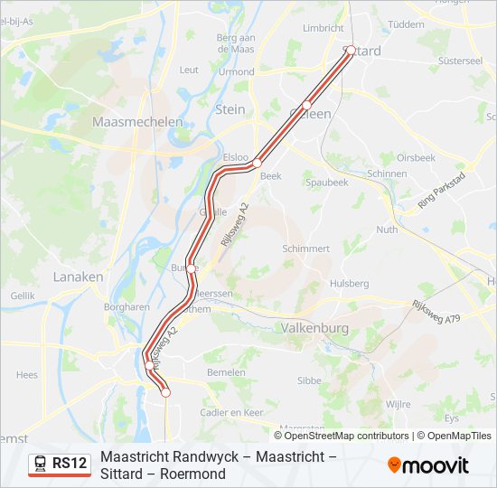 Trein RS12 lijnkaart